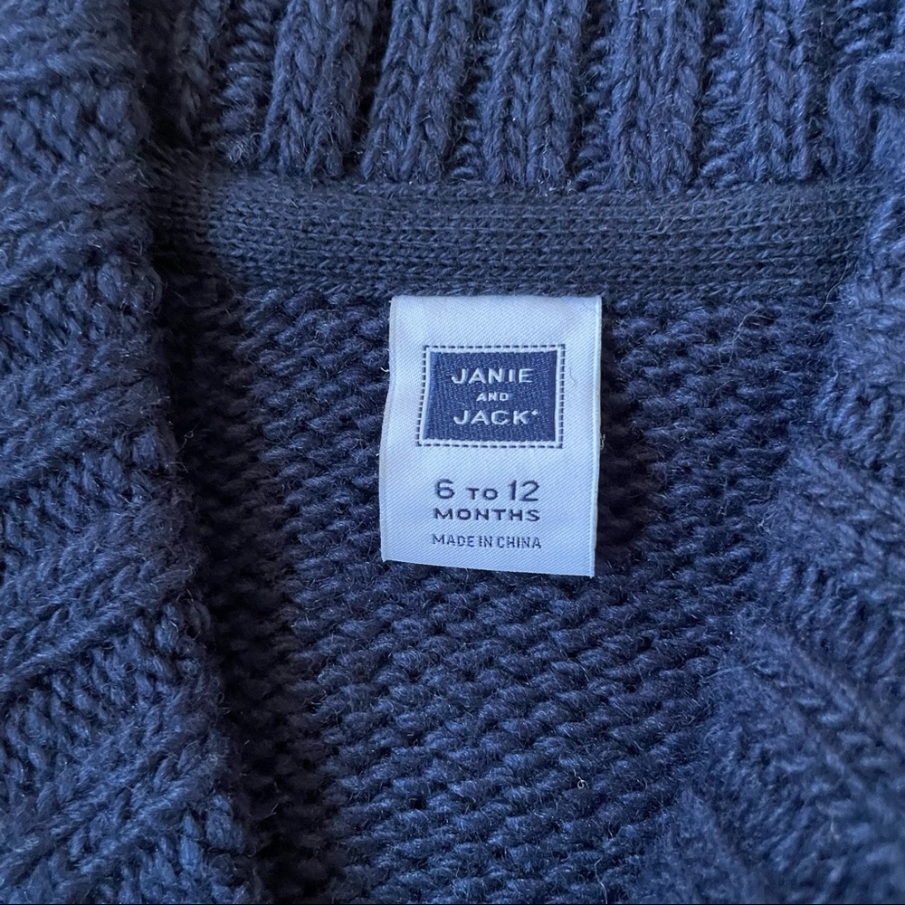 Janie and Jack baby boy blue winter cardigan sweater - Picture 9 of 10